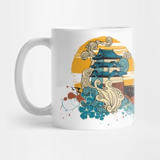 Japanese house by the sea Mug